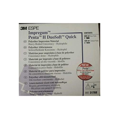 3M ESPE 31768 Impregum Penta H DuoSoft Polyether Quick Step Heavy Body Fast Set 3M ESPE 31768 Impregum Penta H DuoSoft Polyether Quick Step Heavy Body Fast Set